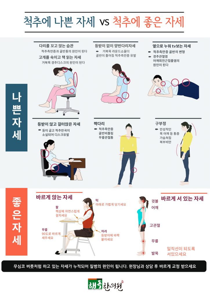 척추 건강에 좋은 자세와 운동 9